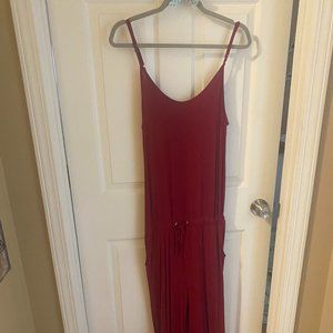 Deep Red Spaghetti Strap Jumpsuit